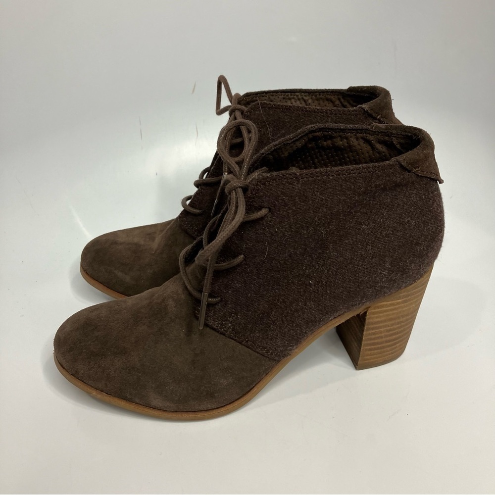 Toms brown Lunata booties mixed media size 9‎
